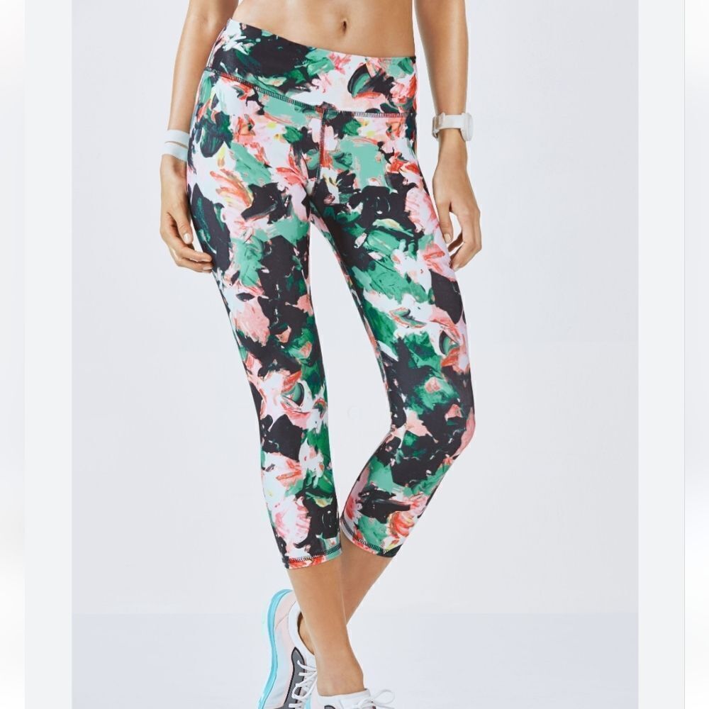 Fabletics Floral Mid Rise Capri Leggings